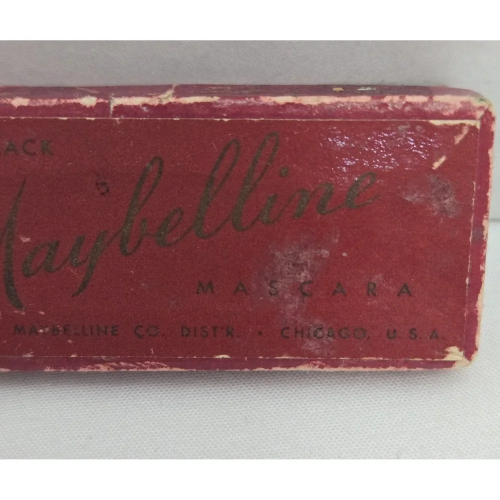 Vintage 1930s Maybelline Velvet Black Mascara Original Brush Original Red Box
